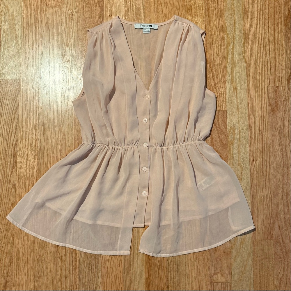 Vintage y2k Forever 21 Light Pink Sleeveless Blouse